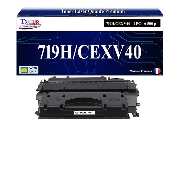 T3AZUR -Toner compatible avec Canon 719H / CEXV40 pour Canon LBP6650 LBP6650DN  LBP6670DN  LBP6680X