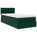 vidaXL Cadre de lit ottoman avec matelas vert foncé 100x200 cm velours