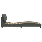 vidaXL Cadre de lit sans matelas Hvar gris foncé 90x190 cm tissu