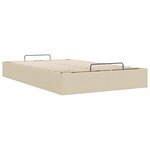 vidaXL Cadre de lit ottoman sans matelas crème 120x190 cm tissu