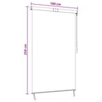 vidaXL Store enrouleur Gris clair 180 x 250 cm Tissu et Aluminium