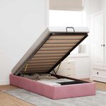 vidaXL Cadre de lit ottoman sans matelas rose 90x200 cm velours