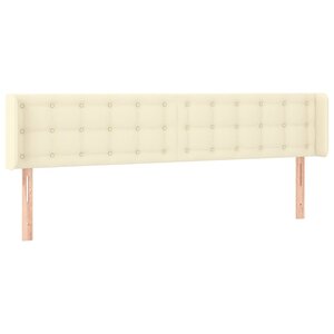 vidaXL Tête de lit avec oreilles Crème 203x16x78/88 cm Similicuir