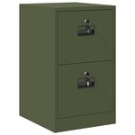 vidaXL Cabinet de Dossier avec tiroir Vert olive 44 x 50 x 106.5 cm