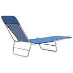 vidaXL Chaises longues pliables 2 Pièces Acier et tissu Bleu