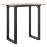 vidaXL Table à manger cadre en O 80x50x75 cm bois de pin massif fonte
