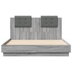 vidaXL Cadre de lit avec LED sans matelas sonoma gris 135x190 cm