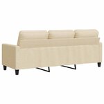 vidaXL Canapé à 3 places Crème 180 cm Tissu