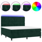 vidaXL Sommier à lattes de lit matelas et LED Vert foncé 180x200 cm