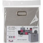 Boîte de rangement/tiroir pour meuble en tissu 31x31 cm - Gris chiné