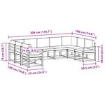 vidaXL Ensemble de canapés d'extérieur 9 Pièces Blanc et crème