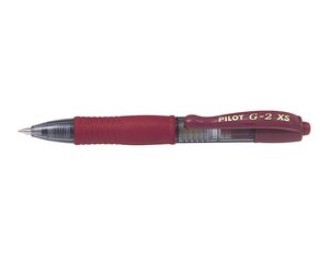 Mini Stylo roller Encre Gel G2 XS7 PIXIE Tracé 0 4 mm (Bille 0 7mm) Bordeaux PILOT