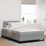 vidaXL Lit boxspring avec matelas Gris clair 120 x 190 cm tissu