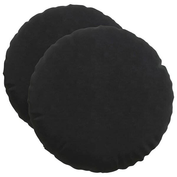 vidaXL Coussins de siège 2 Pièces Noir Ø 40 x 13 cm Velours