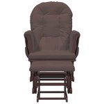 vidaXL Chaise berçante avec repose-pied Marron Tissu