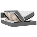 vidaXL Lit de rangement LED avec matelas Gris foncé 200 x 200 cm Tissu