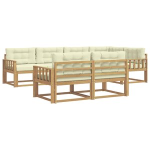 vidaXL Ensemble de canapés d'extérieur 6 Pièces Blanc et crème Polyester