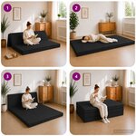 vidaXL Canapé-lit pliable 160 x 67 x 45 cm Noir
