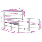 vidaXL Lit bibliothèque sans matelas 140x200 cm bois massif de pin