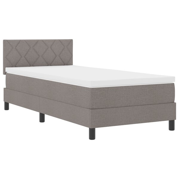 vidaXL Lit box spring avec matelas taupe 100x200 cm tissu