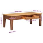 vidaXL Table basse Marron 110 x 55 x 40 cm Bois de mangue massif