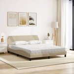 vidaXL Lit avec matelas Dover crème 160x200 cm tissu