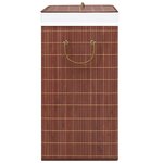 vidaXL Panier à linge avec 2 sections bambou marron 72 L