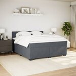 vidaXL Sommier à lattes de lit et matelas Gris foncé 200x200cm Velours