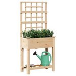 vidaXL Cache-pot de jardin Beige 71 x 38 x 152 cm Bois de sapin massif