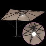 vidaXL Parasol Déporté - Taupe Taupe Tissu Grand Réglable en hauteur