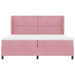 vidaXL Lit à ressorts avec matelas Rose 200 x 200 cm Polyester