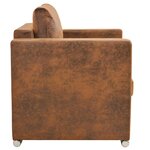vidaXL Fauteuil marron 82 x 73 x 82 cm en similicuir suédé