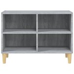 vidaXL Meuble TV avec pieds en bois massif Sonoma gris 69 5x30x50 cm