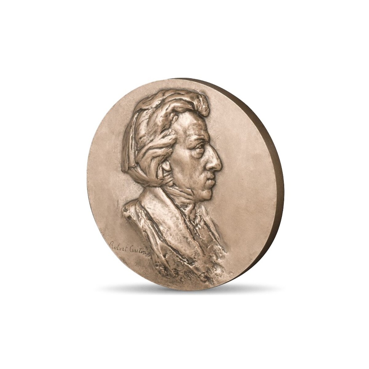 PLAQUE MEDAILLE BRONZE FREDERIC CHOPIN 1810 1849 BRONZE GRAVEUR
