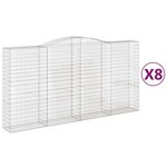 vidaXL Paniers à gabions arqués 8 Pièces 400x50x200/220 cm Fer galvanisé