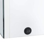 vidaXL Armoire de salle de bain à miroir LED 89x14x62cm Blanc brillant