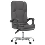 vidaXL Fauteuil de massage inclinable de bureau Gris Similicuir