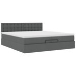 VidaXL Cadre de lit ottoman avec matelas gris foncé 200x200 cm tissu