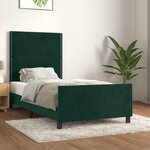 vidaXL Cadre de lit sans matelas vert foncé 80x200 cm velours