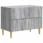 vidaXL Table de chevet Sonoma gris 62 x 34 5 x 48 cm Bois d'ingénierie