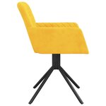 vidaXL Chaises pivotantes à manger lot de 2 Jaune Velours
