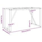vidaXL Pieds de table à manger cadre en O 120x60x73 cm acier