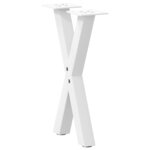 vidaXL Pieds de table basse en forme de X  2 pièces  blanc  38 x (42-43) cm  acier