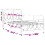 vidaXL Cadre de lit métal sans matelas avec pied de lit noir 120x190cm
