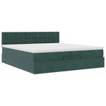 vidaXL Cadre de lit ottoman avec matelas vert foncé 200x200 cm velours