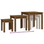vidaXL Tables gigognes 3 Pièces Marron miel Bois de pin massif