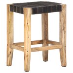 vidaXL Tabourets de bar lot de 2 cuir véritable manguier 46x36x60 cm