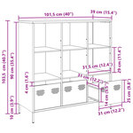 vidaXL Buffet haut noir 101 5x39x103 5 cm acier