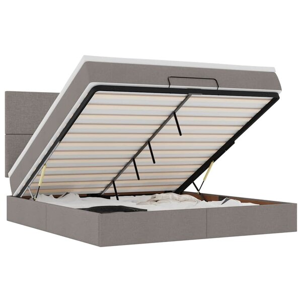VidaXL Cadre de lit ottoman avec matelas taupe 160x200 cm tissu