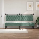 vidaXL Tête de lit suspendue Avec lumière LED Vert Mer Velours